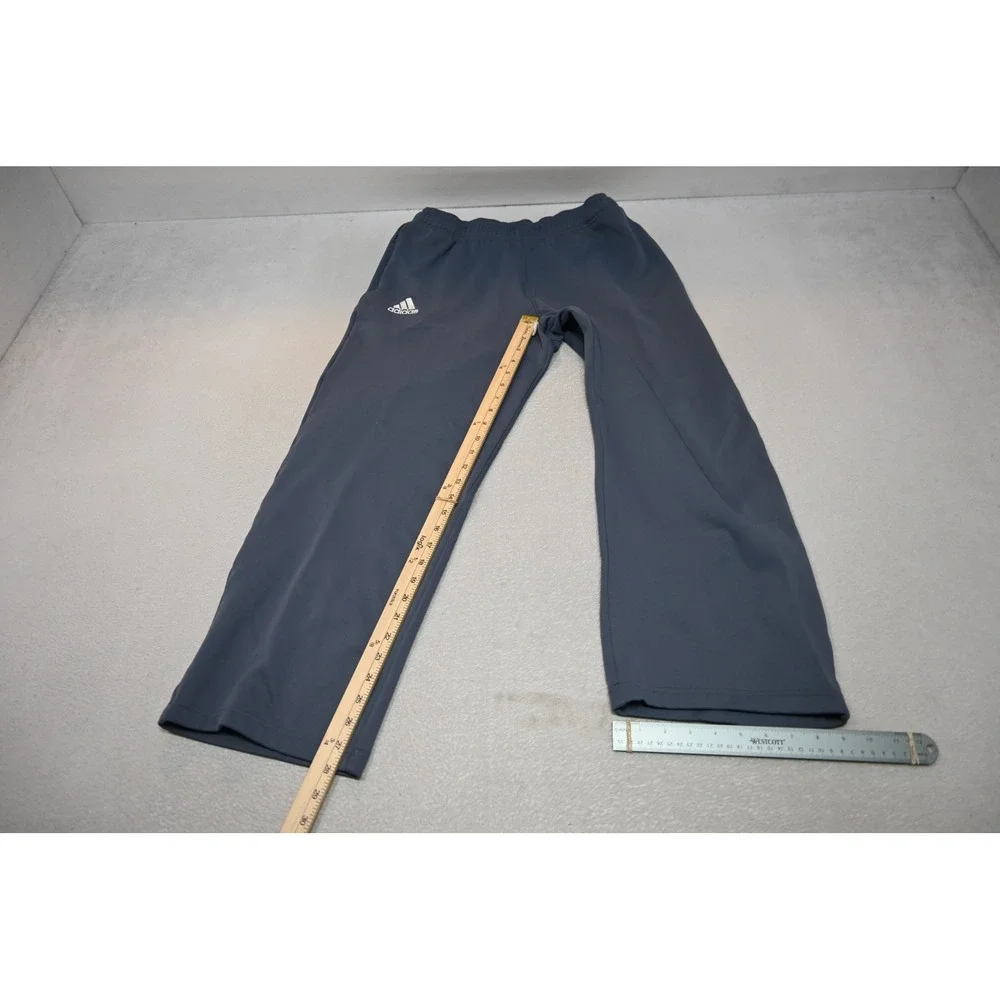 Adidas Athletic Sweat Pants Mens Medium Blue Grey Zip Pockets Excellent